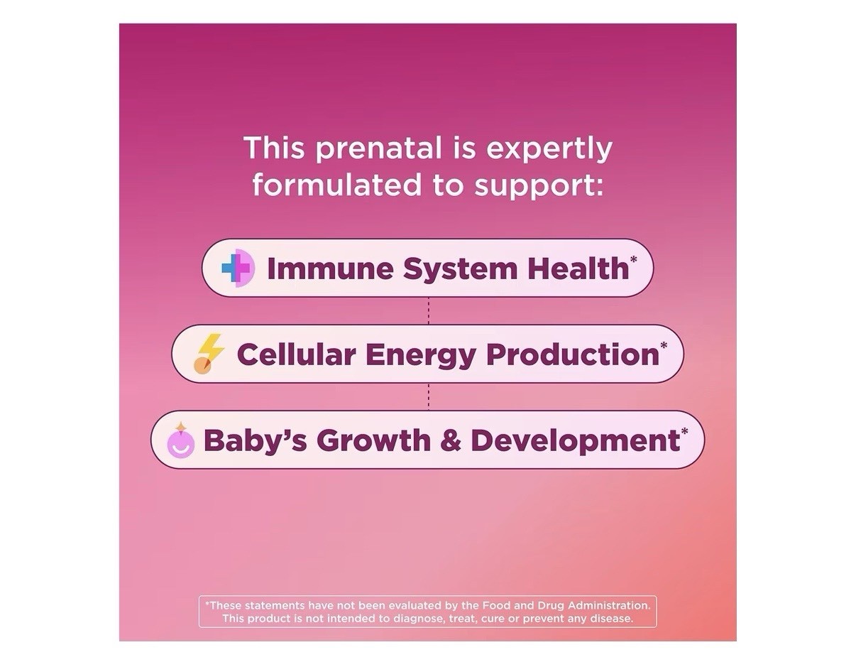 OLLY Essential Prenatal Gummies Folic Acid + DHA Sweet Citrus 60 Gluten Free