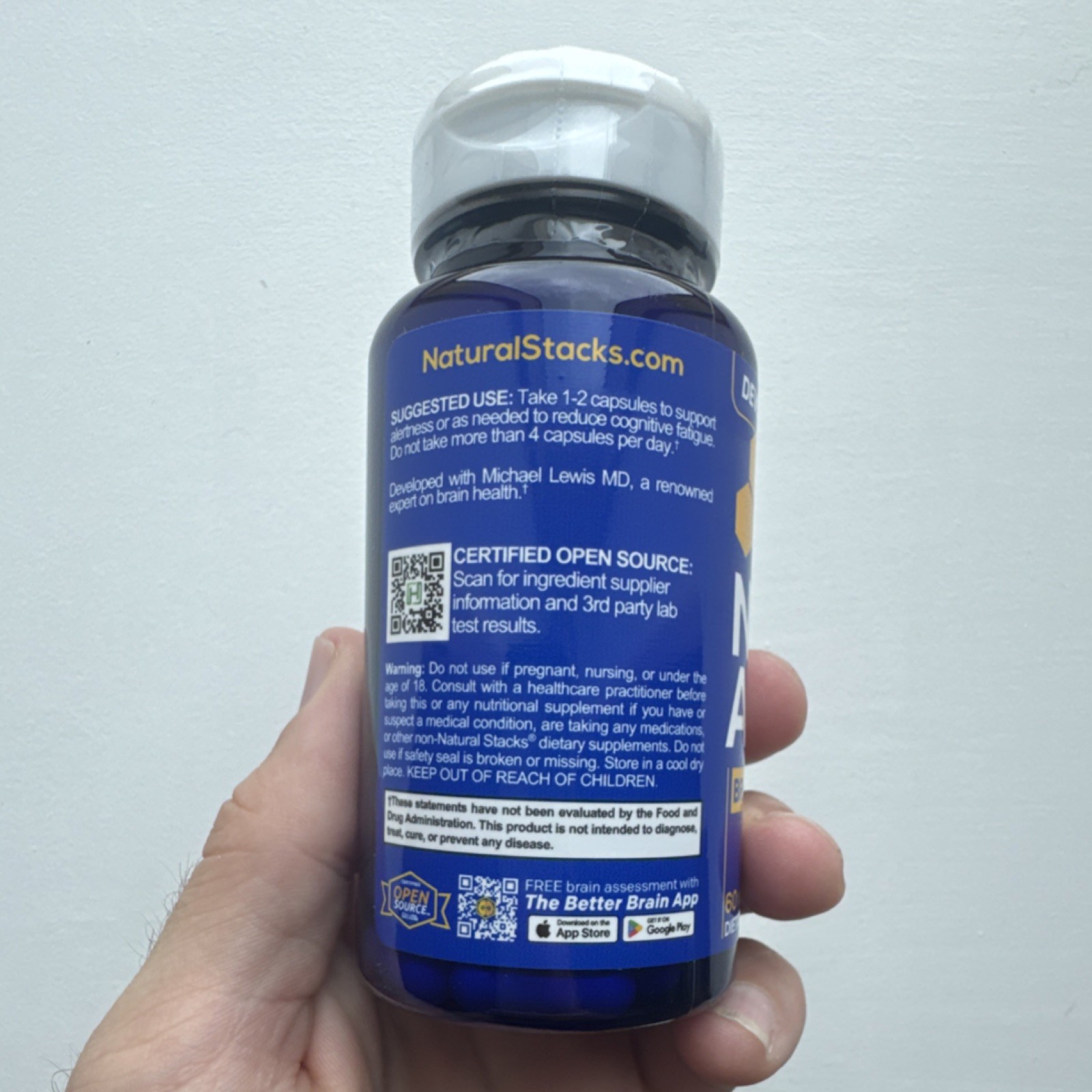 Natural Stacks Neuro Alert Brain Energy & Stamina Vegan 60 Capsules Exp 03/2028