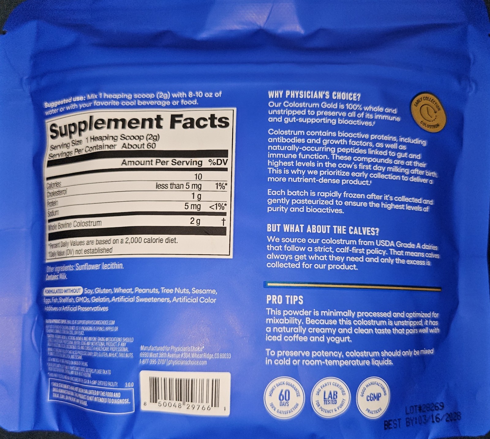 Physician’s Choice Gut Glow Up Collagen Peptides & Colostrum Gold Powder Combo