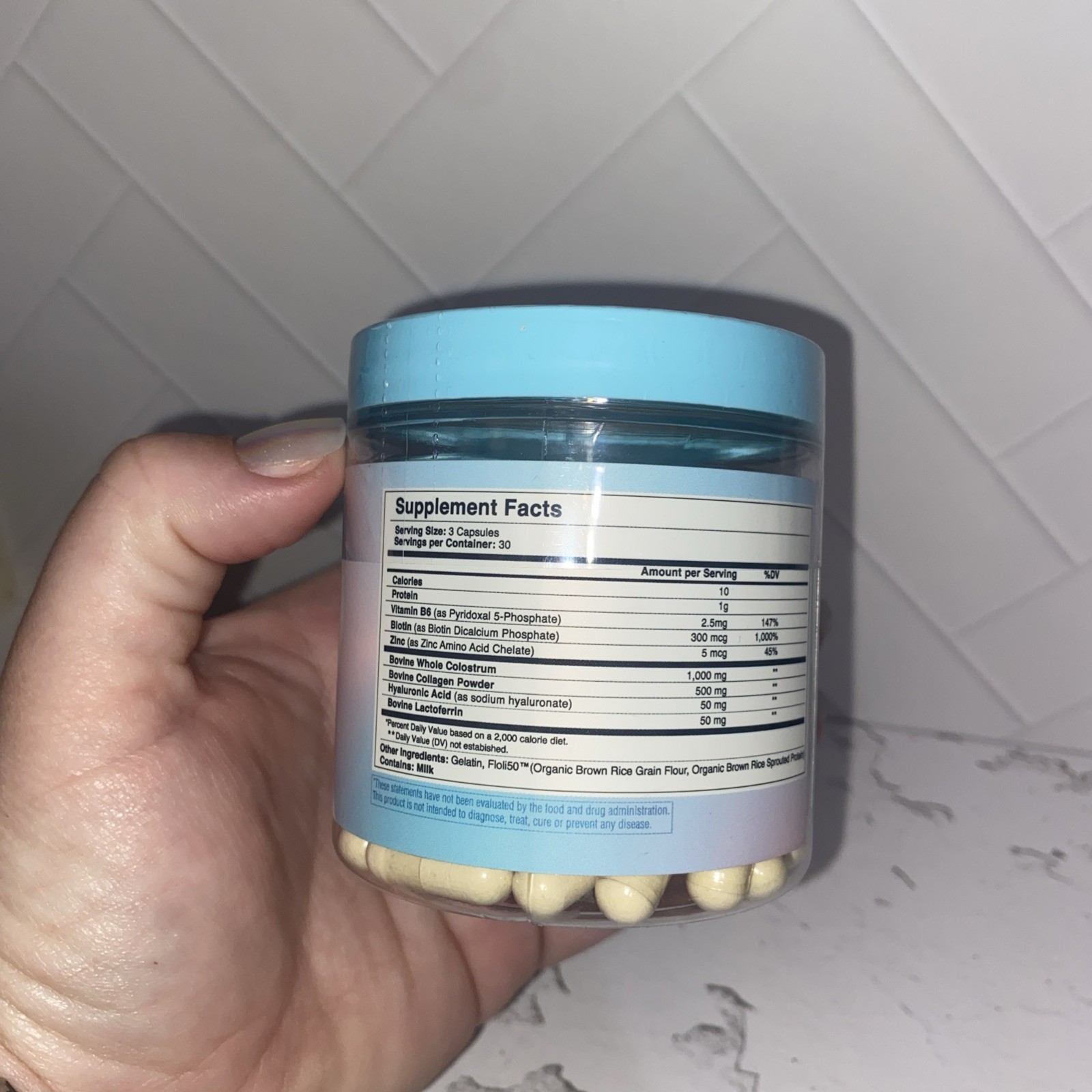 WonderCow WonderGlow Colostrum Collagen Hyaluronic Acid Skin Supplement 90ct