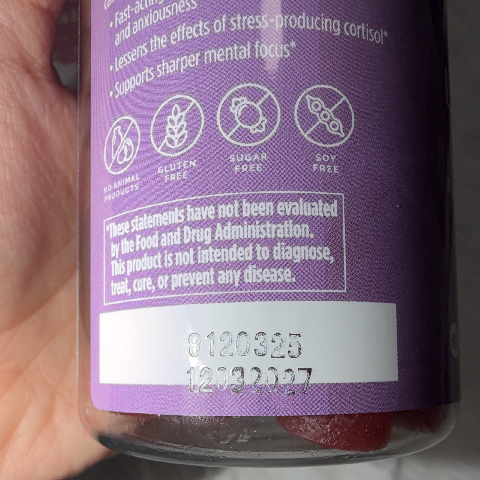 brainMD L-Theanine Gummies 100mg 60 Count Berry Sugar-Free Vegan Gluten-Free
