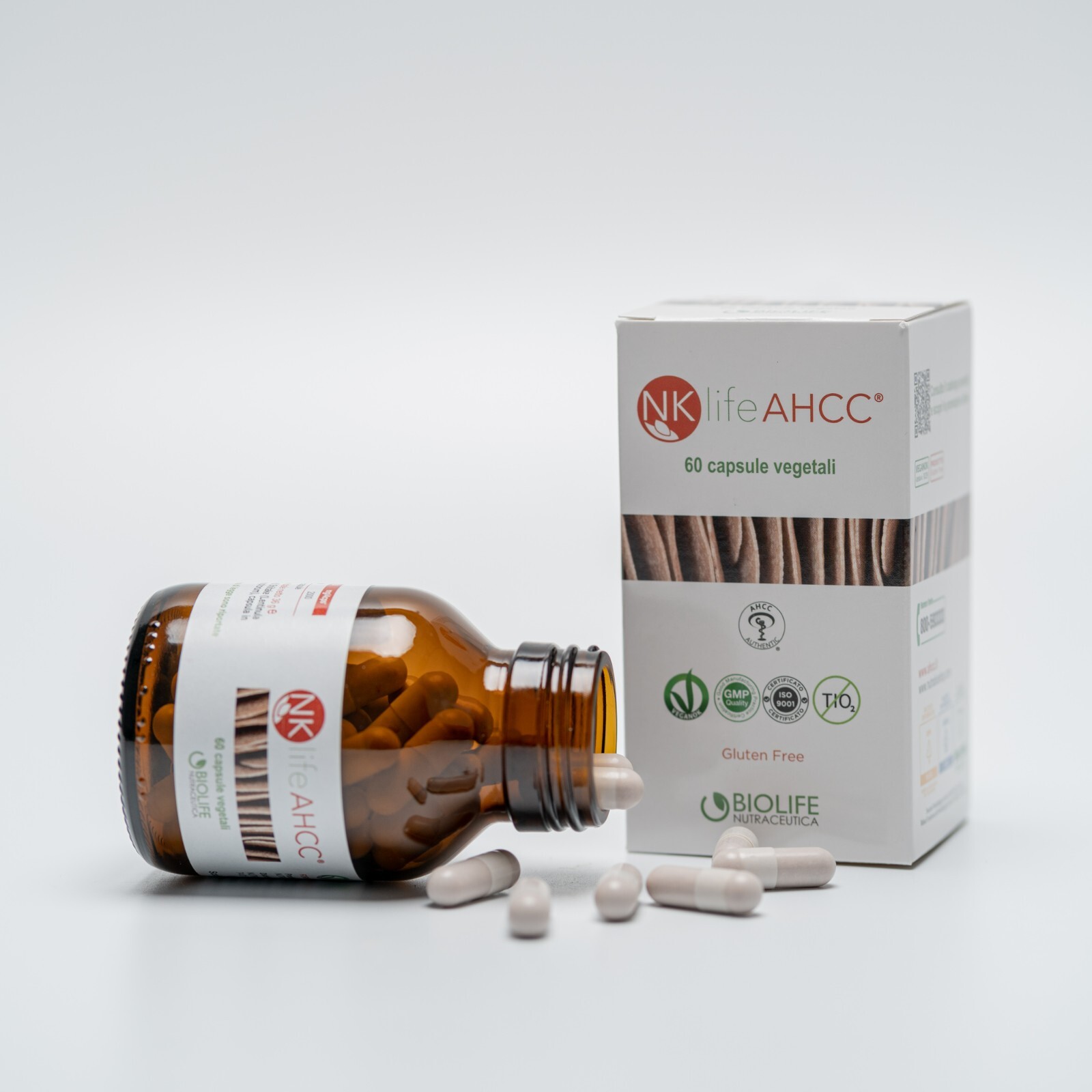 NKlife AHCC® 60cp 600mg | estratto di Fungo Shiitake Lentinula E. Vegan OK
