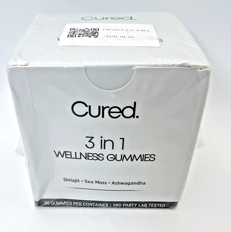 Cured 3 in 1 wellness gummies 30ct sea moss shilajit for men or women B83
