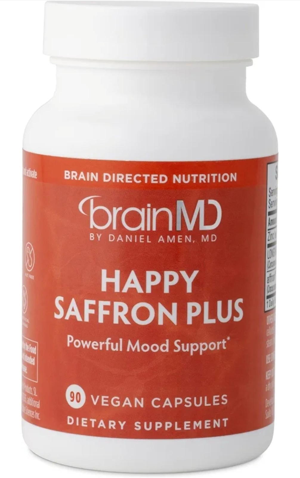 BrainMD Happy Saffron Plus Vegan Capsules Mood Memory Sexual Function 90 Ct