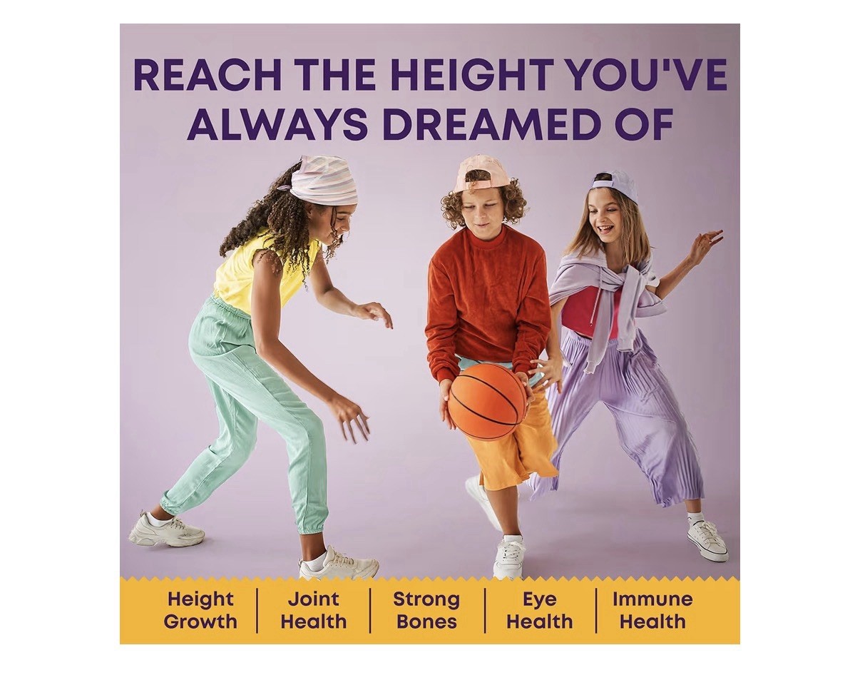 LM LILYNUTRAMOON Height Growth Gummies for Kids & Teens Strong Bones 60 Gummies