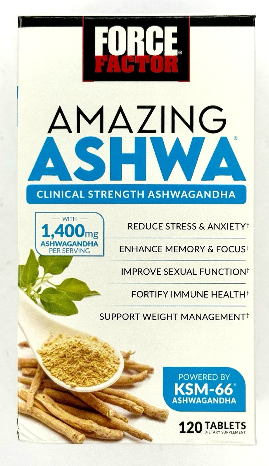 Force Factor Amazing Ashwa Tablets Ashwagandha Supplement for Stress & Anxiety