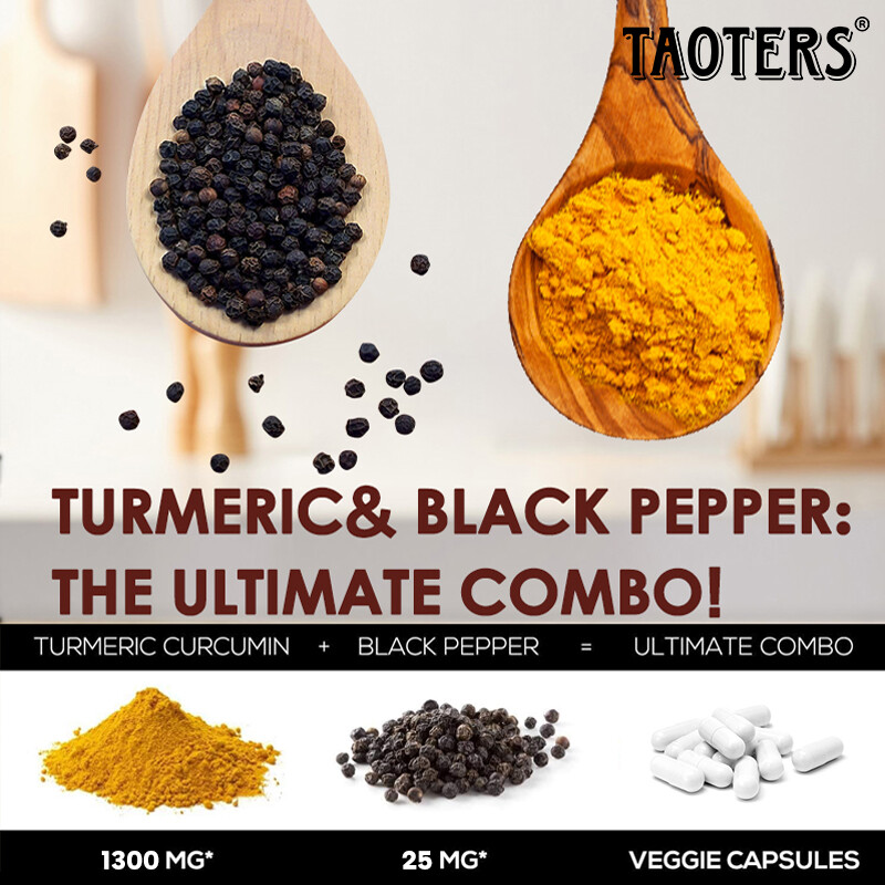 Turmeric Curcumin Highest Potency 95% 1300mg with Bioperine Black Pepper Extract