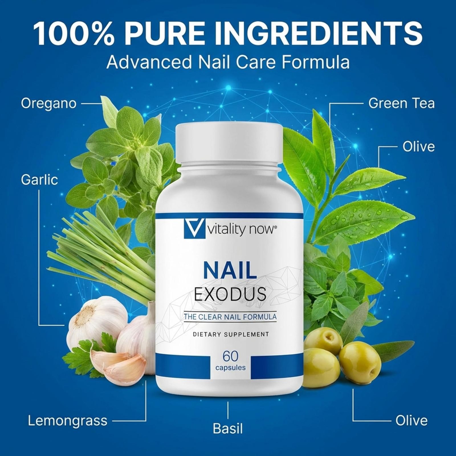 Nail Exodus Vitality Now Dietary Supplement 60 Capsules