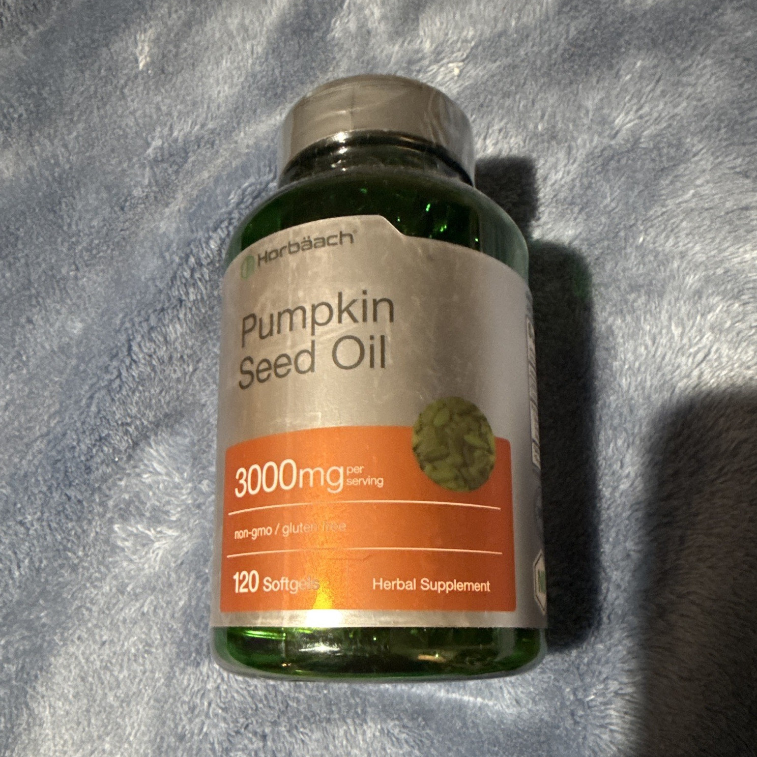 Horbaach Pumpkin Seed Oil 3000mg Non-GMO Gluten-Free, 120 Softgels