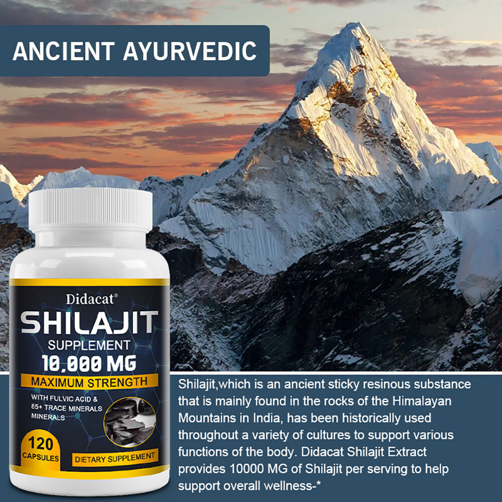 Himalayan Shilaji 1000mg,Organic,potency,Boost Energy, 30 To 120 Capsules