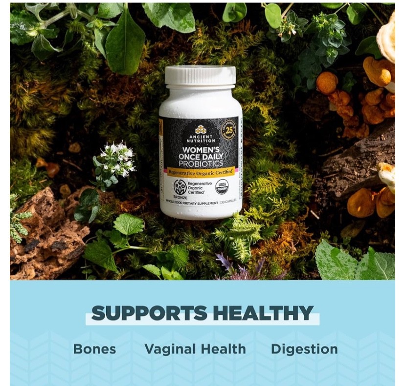Ancient Nutrition Regenerative Organic Certified Women’s Once Daily Probiotics