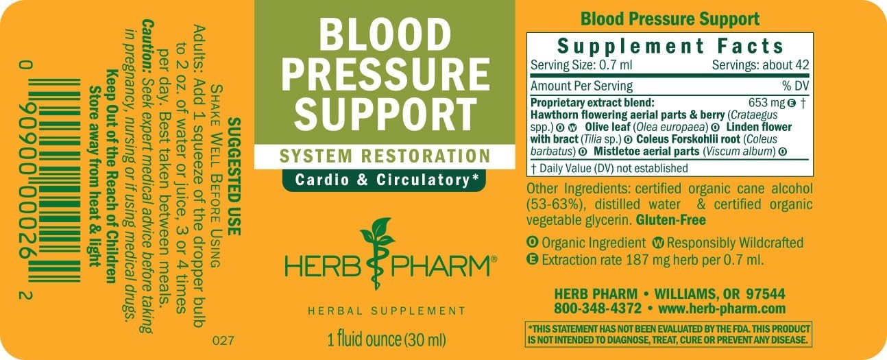 Blood Pressure Support Liquid Formula – Cardiovascular & Circulatory Health, 1 O
