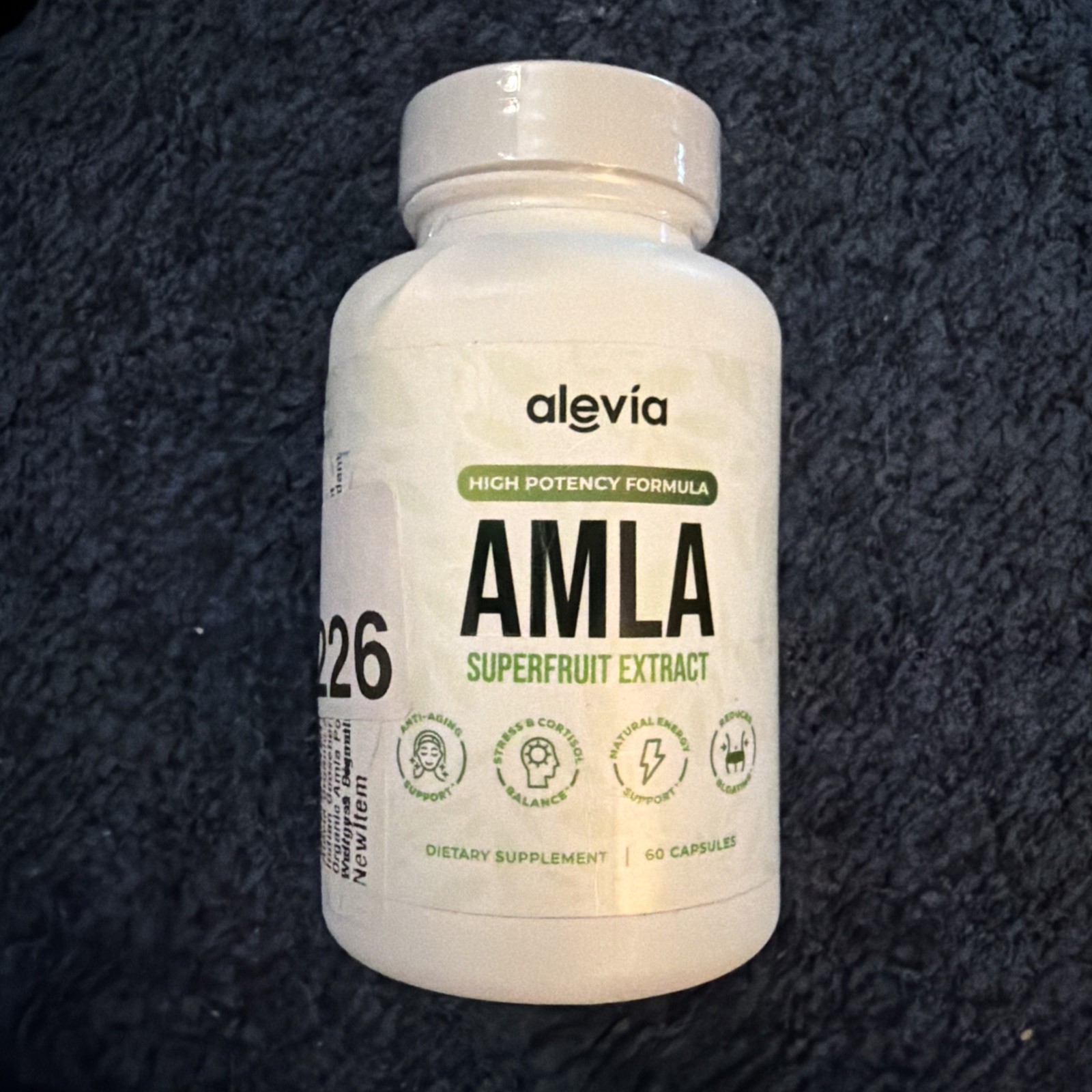 alevia Amla Fruit Extract Supplement Capsules – 1,000 mg, 60 Count, GMP