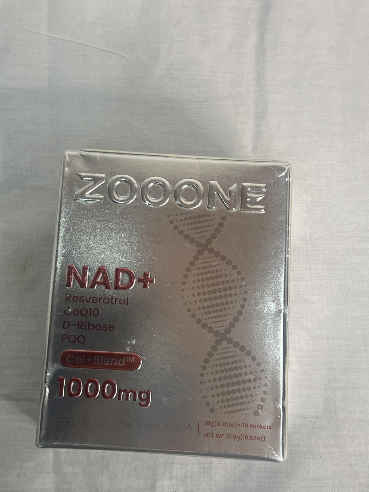 ZOOONE NAD+ Cel+Blend 1000mg 30 Liquid Packets Resveratrol New Sealed Supplement