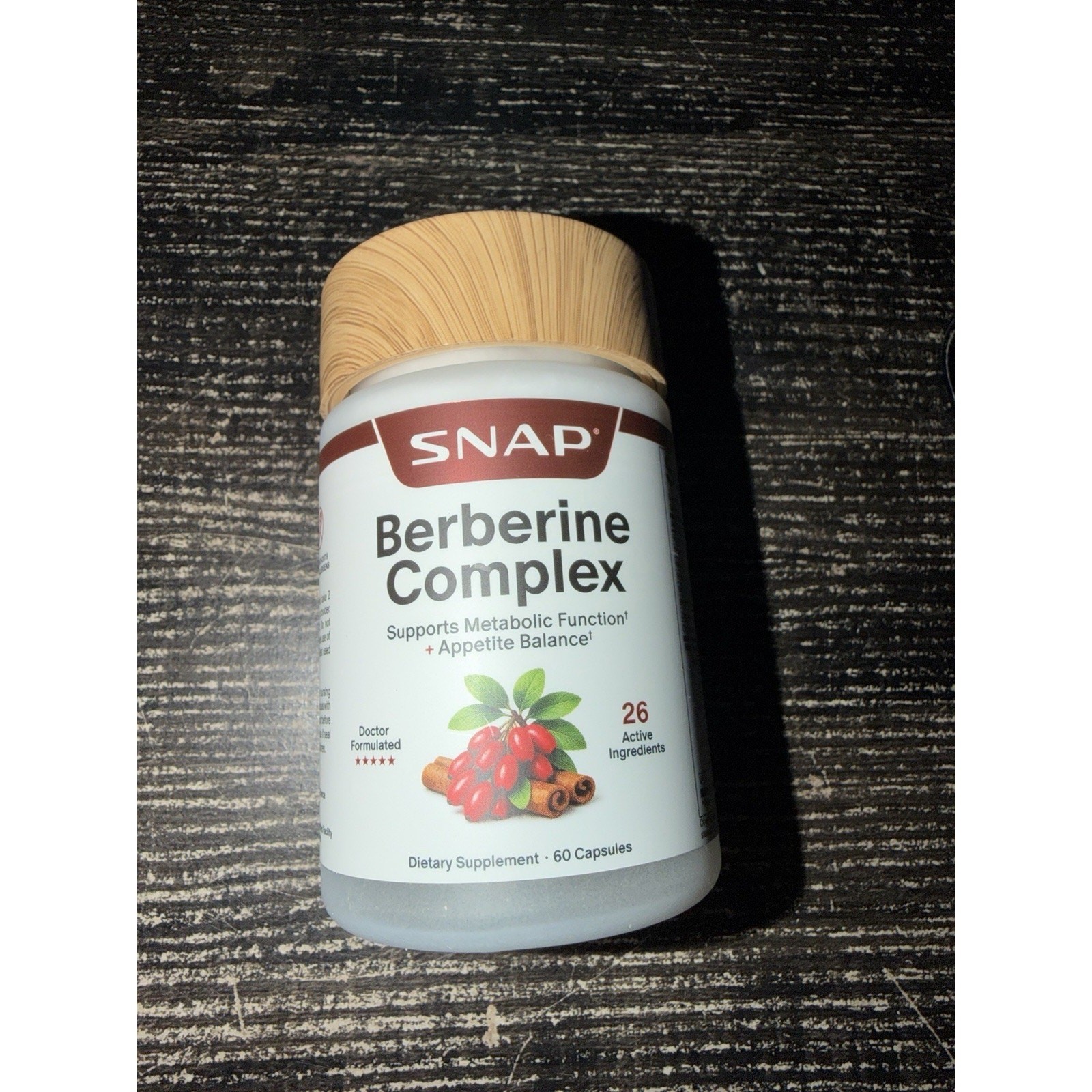 SNAP Berberine Complex w/ Cinnamon 60 Capsules Vegan Gluten-Free Exp 03/2029