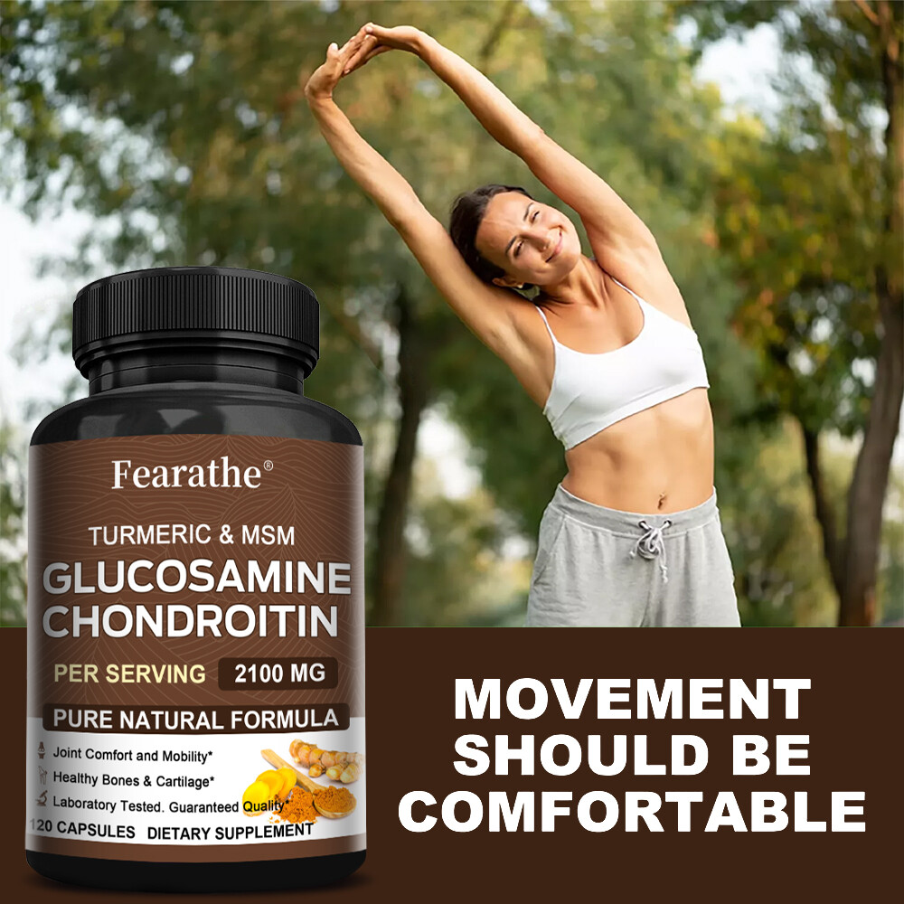 Glucosamine Chondroitin Msm Turmeric Capsules Healthy Bones Joints Support