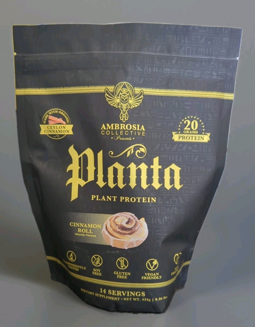 Ambrosia Collective Planta Plant Protein Cinnamon Roll 20 Grams/14 Serving