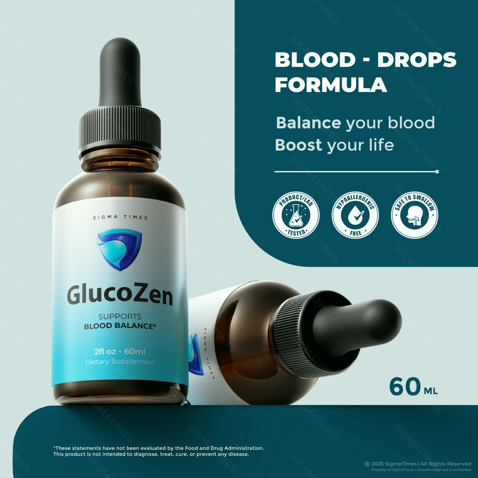 GlucoZen Drops, Gluco Zen Natural Blood Support & Energy Supplement (30 serv.)