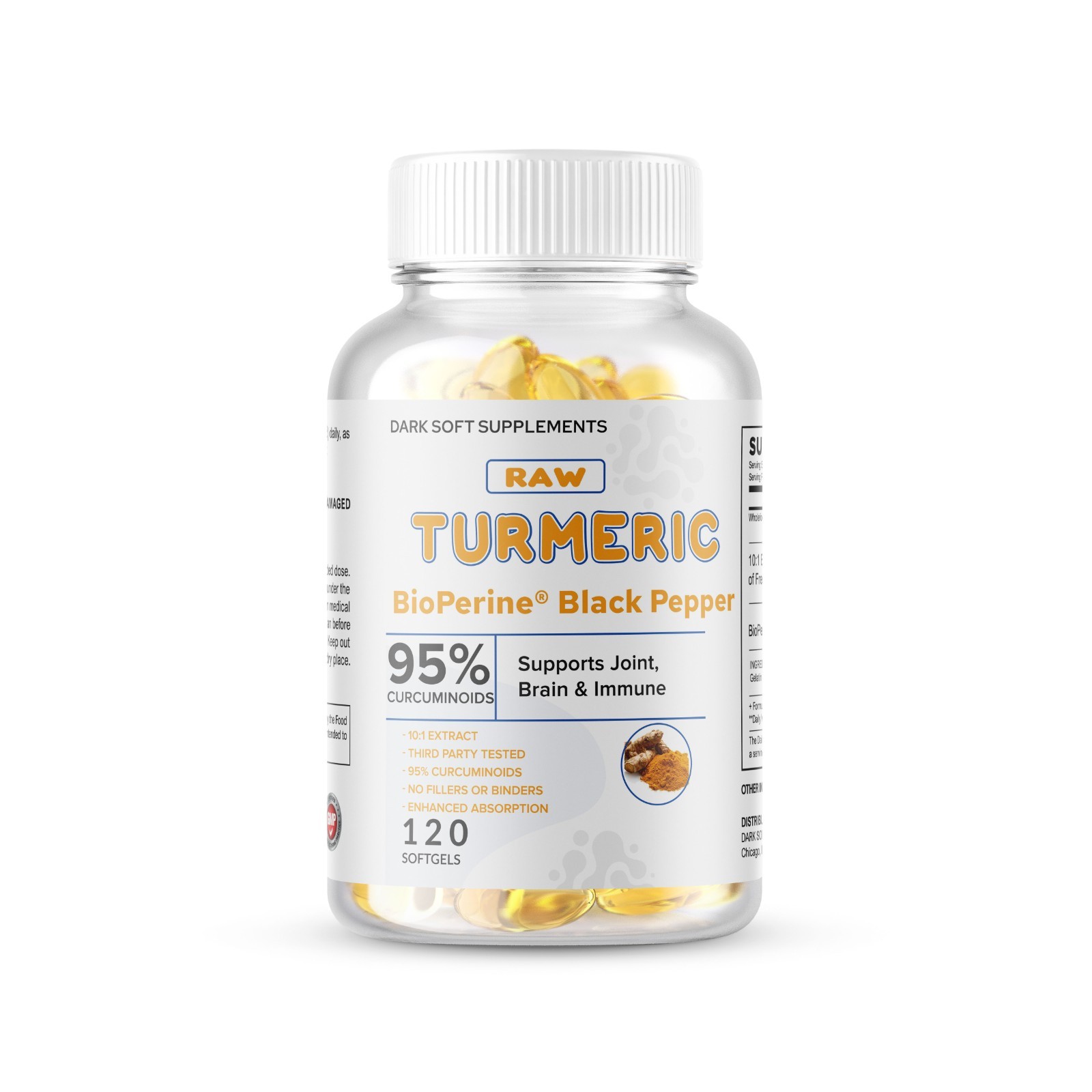 240 Soft TURMERIC 95% CURCUMIN 10,000mg EXTRACT TUMERIC BLACK PEPPER ANTIOXIDANT