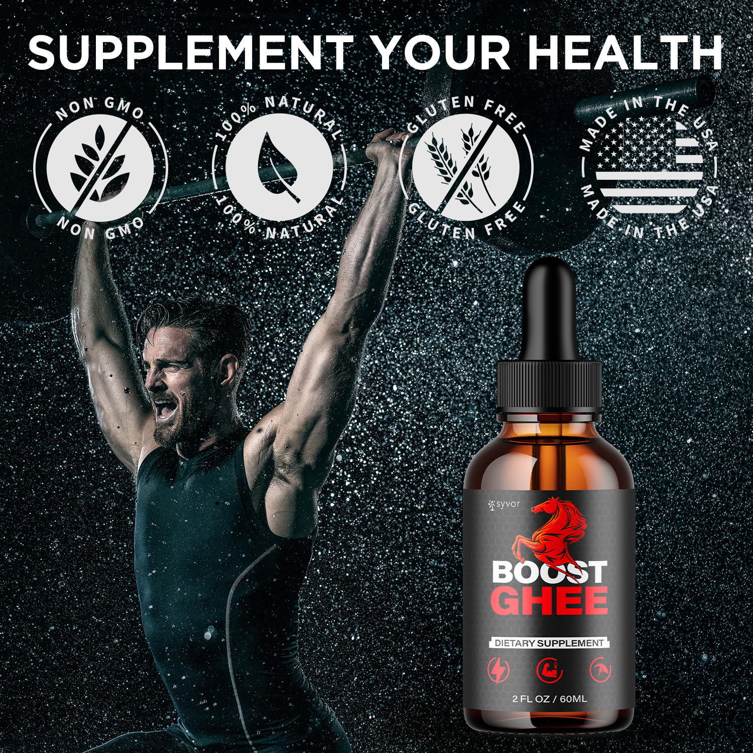 (1 Pack) Boost Ghee Male Support Drops Advanced BoostGhee Supplement 30 Servs