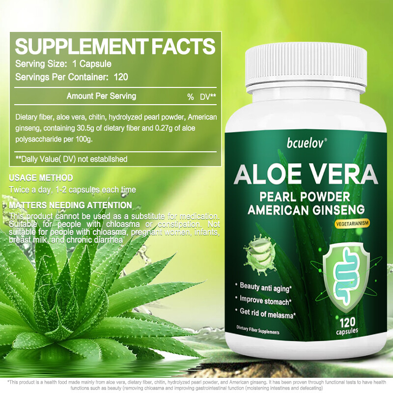 Aloe Vera PEARL POWDER AMERICAN GINSENG Digestive Support,improves stomach new