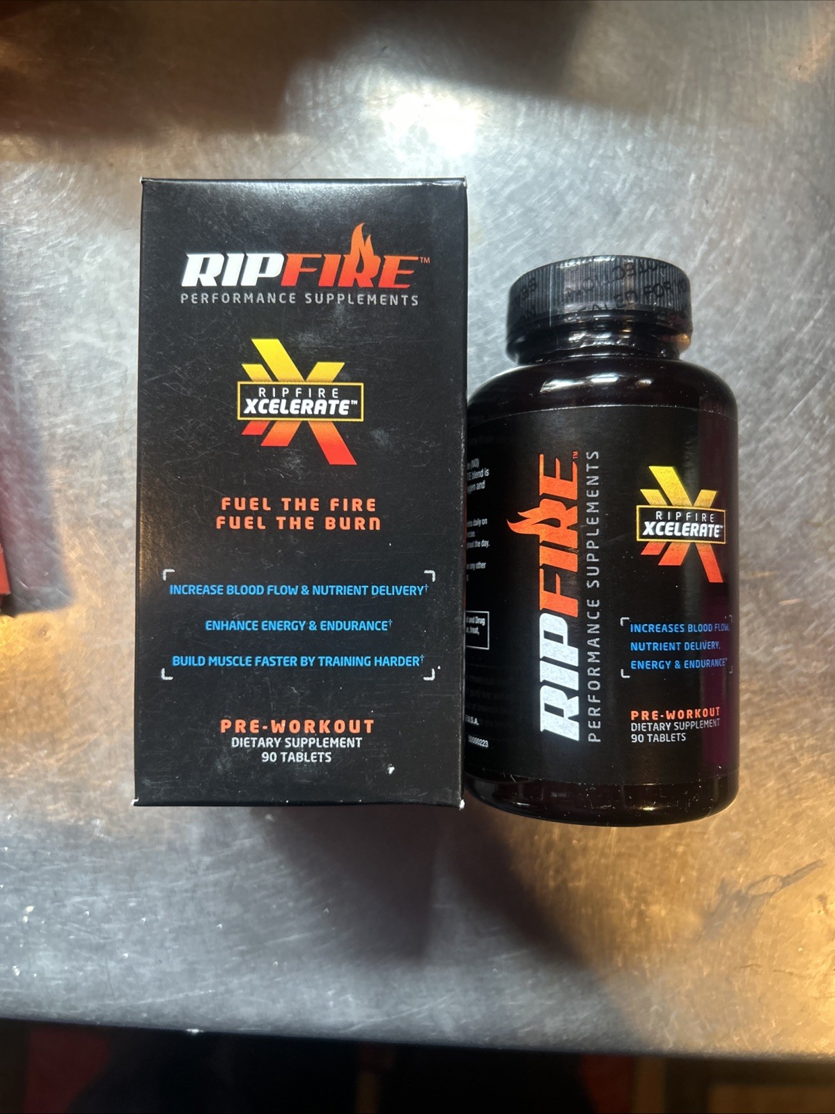 New In Box Rip Fire Performance Supplements Pre-workout 90 Tablets Xcelerate
