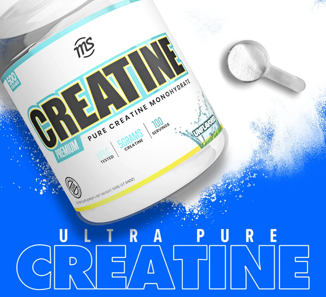 Pure Creatine Monohydrate – 100 Servings – Dietary Supplement – 500g Total