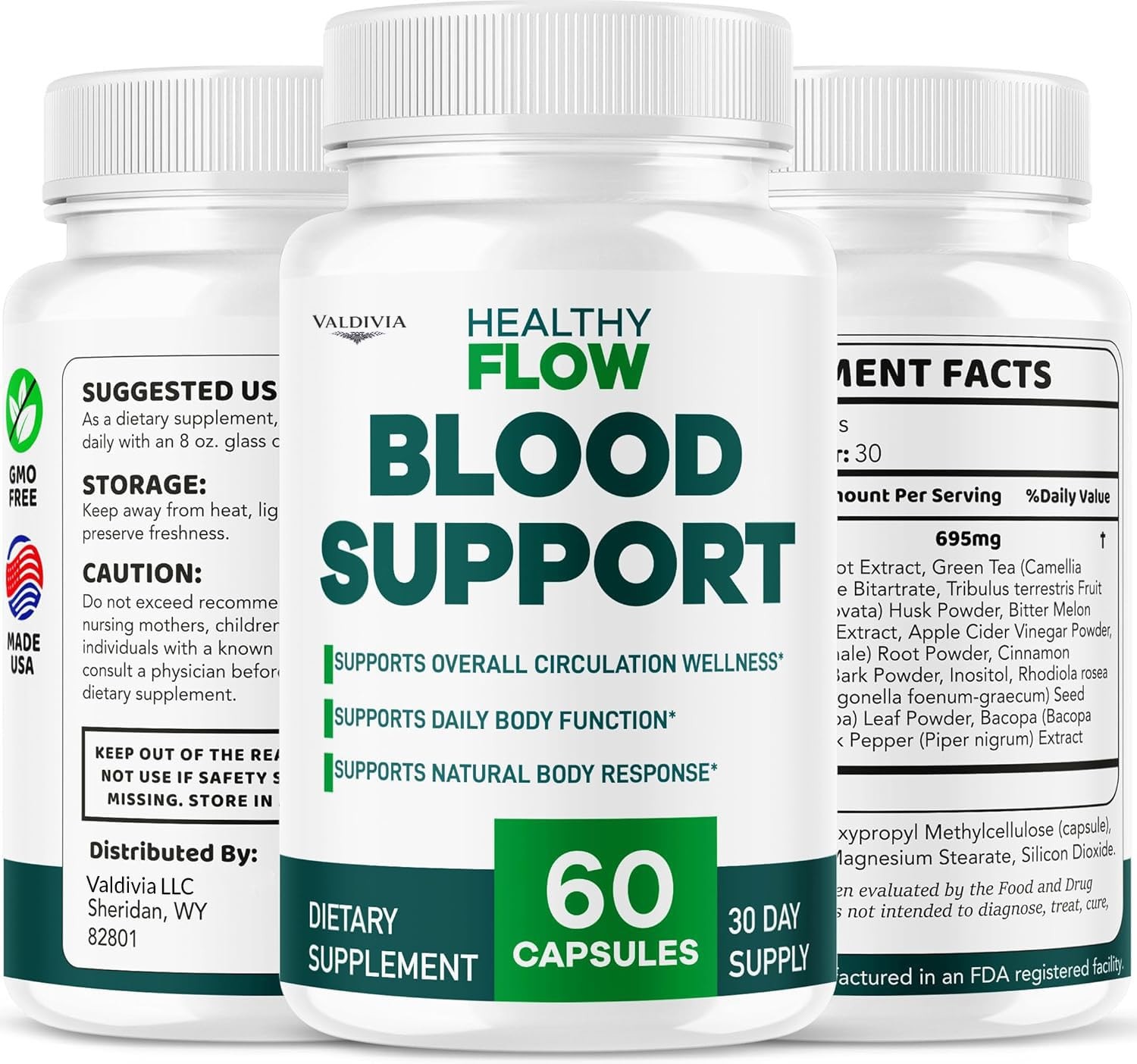 Healthy Flow Blood Support Supplement Capsules Circulation 2 Pack 120Ct