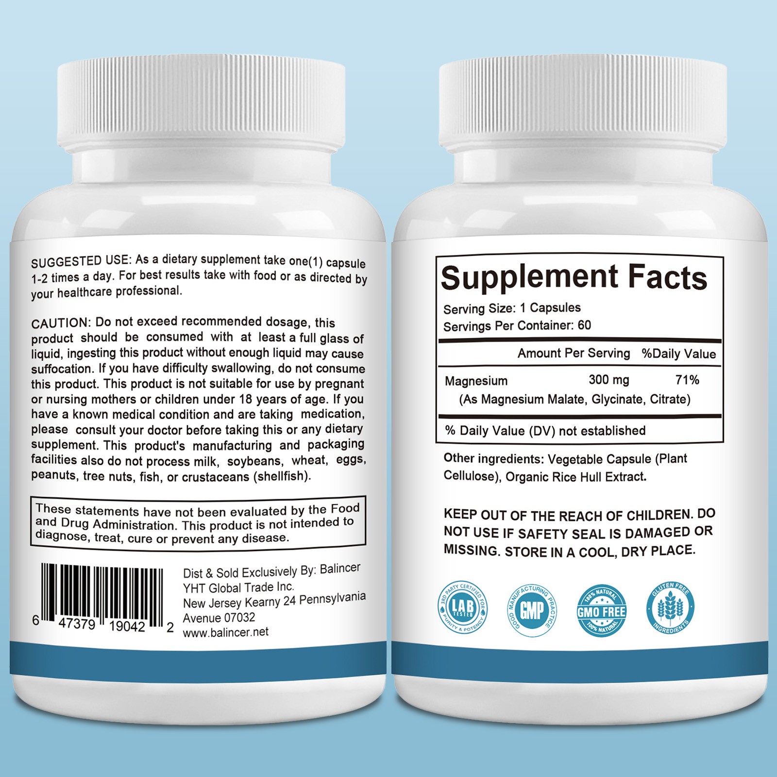 Triple Magnesium Complex 300mg For Easy Absorption Magnesium Complex Supplement
