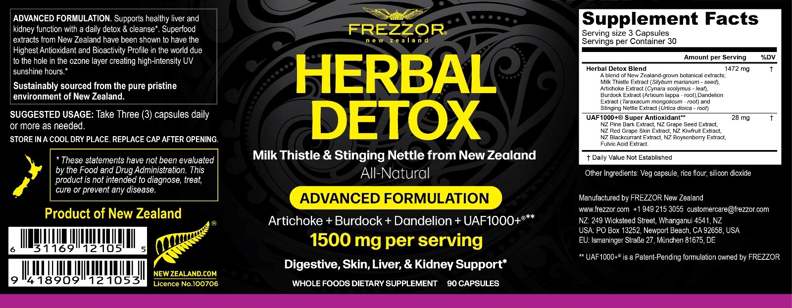 Milk Thistle Liver Health Cleanse Natural Kidney Detox & Repair FREZZOR 2 Pack!