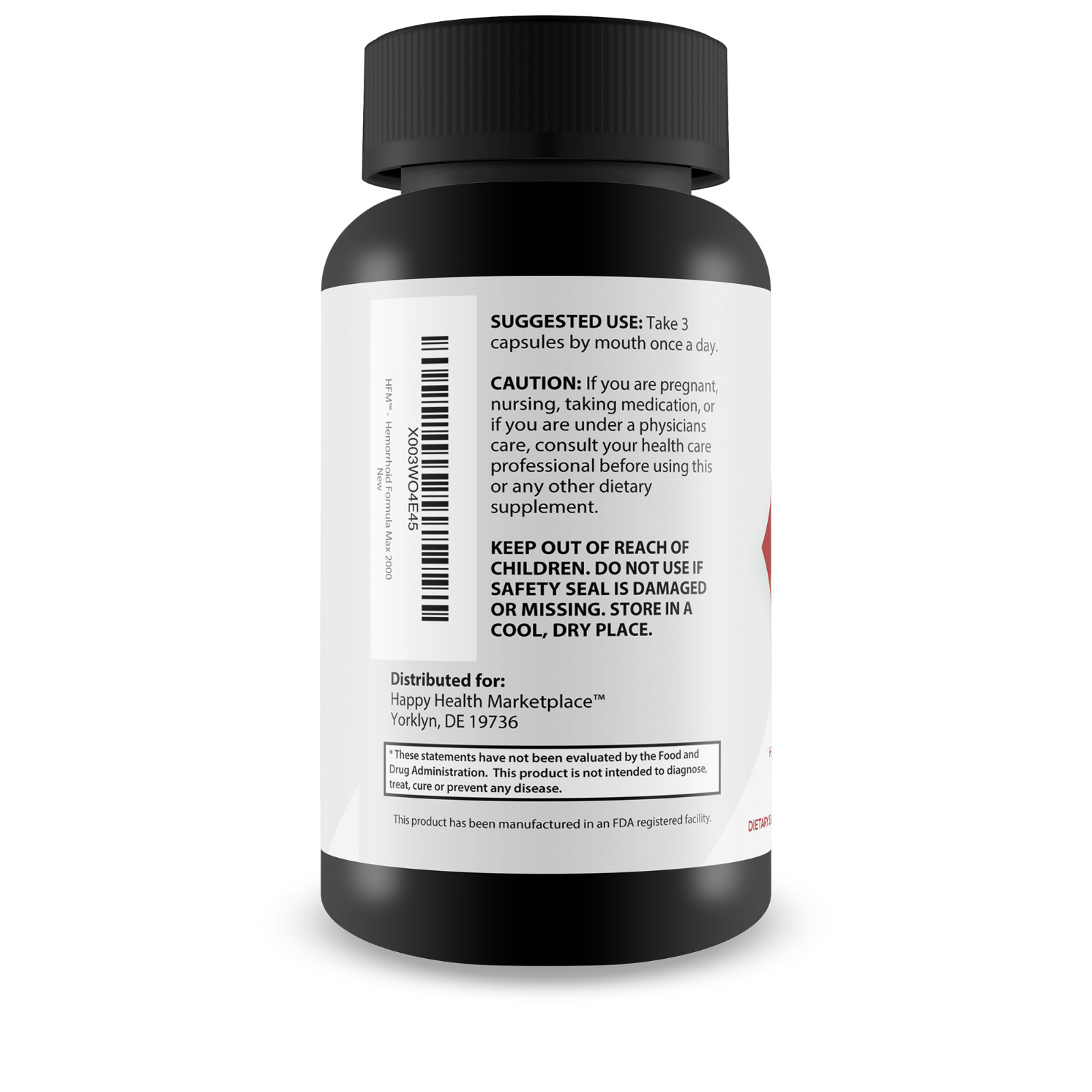 HFM Hemorrhoid Formula Max 2000 – Natural Hemorrhoid Support Supplement