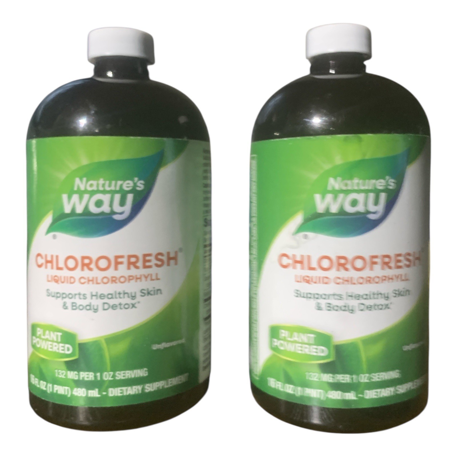 Nature’s Way Chlorofresh Liquid Chlorophyll 16 oz Unflavored 2 Pack EXP 2027
