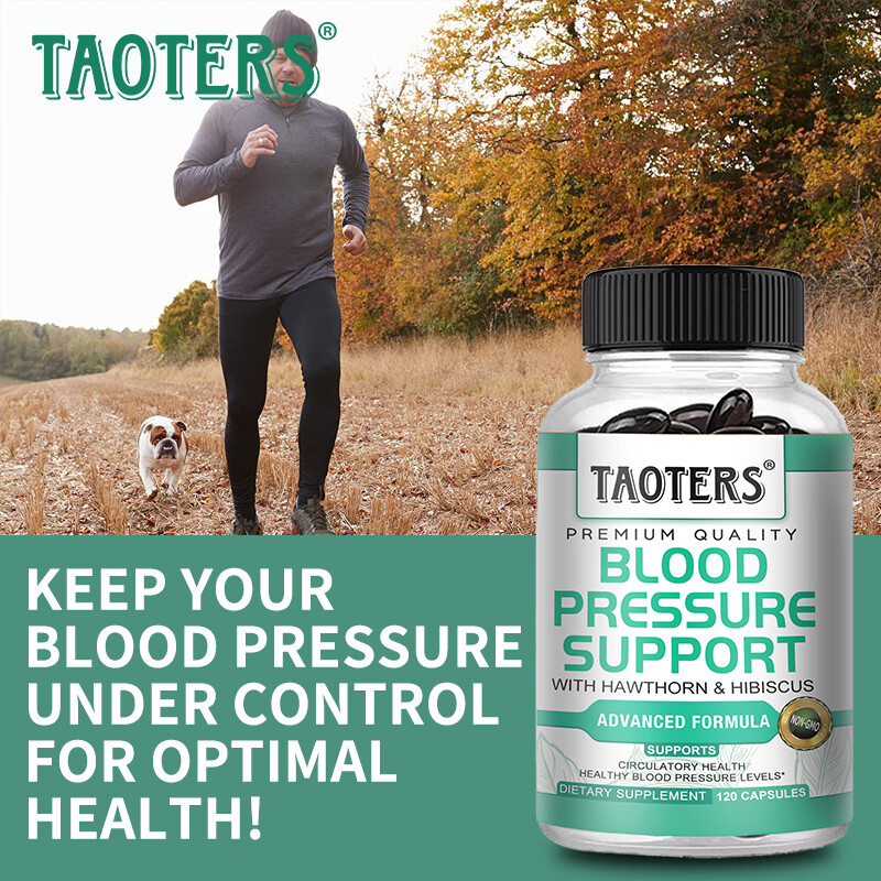 Capsules for blood pressure support with hawthorn and hibiscus