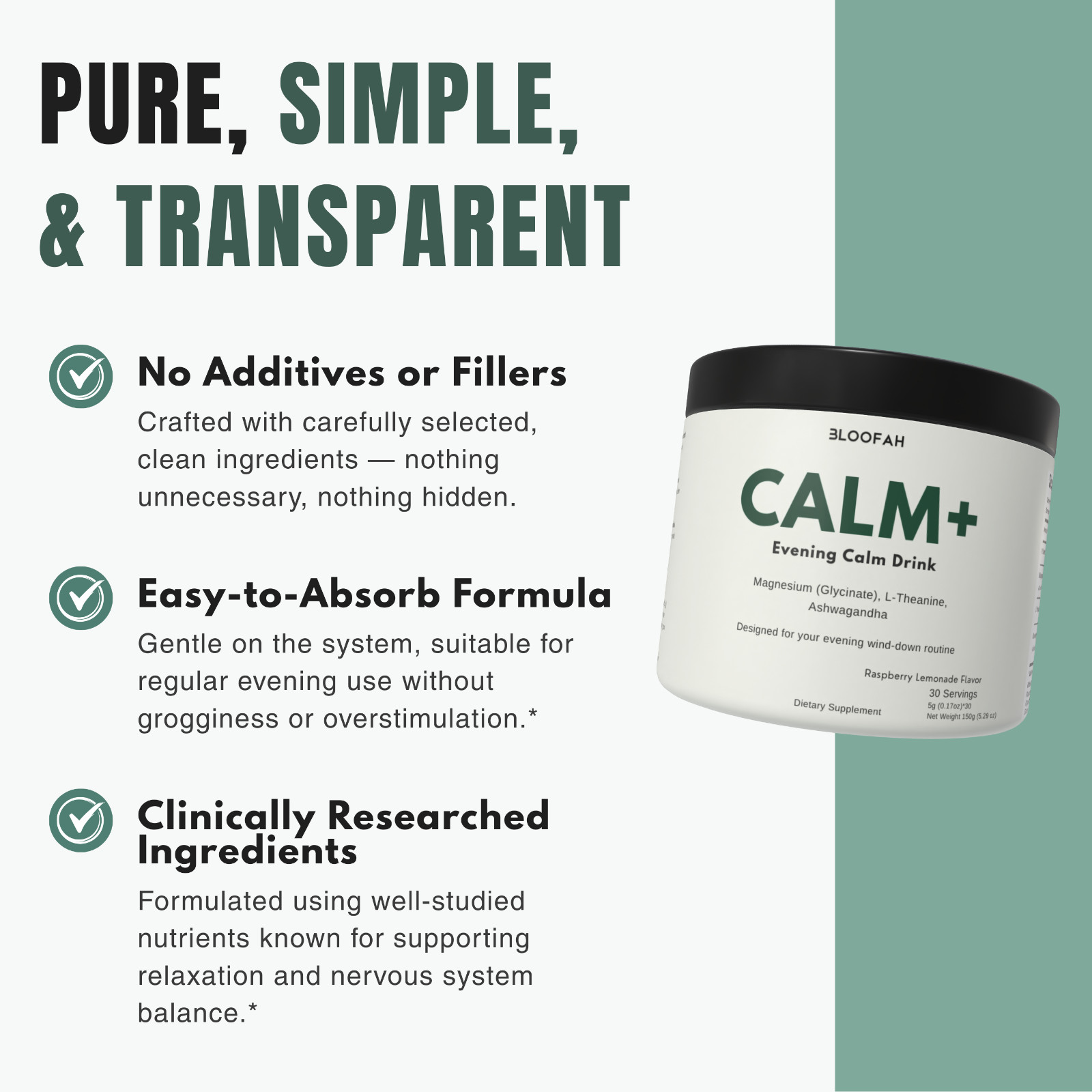Bloofah Calm+ Powder | Magnesium L-Theanine Ashwagandha | Sleep & Stress
