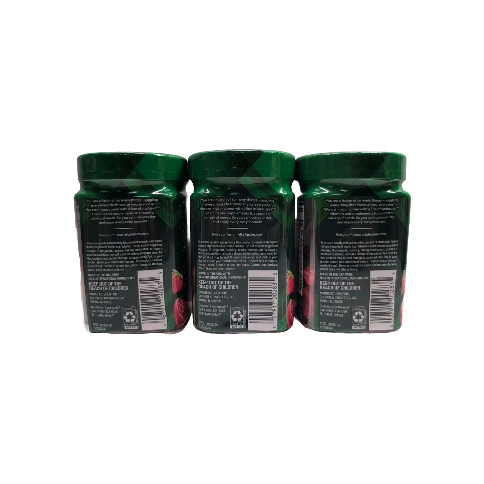 (3) Vitafusion Soft Chews Daily Wellness Berry Fusion, 30 Each. EXP 12/2025+