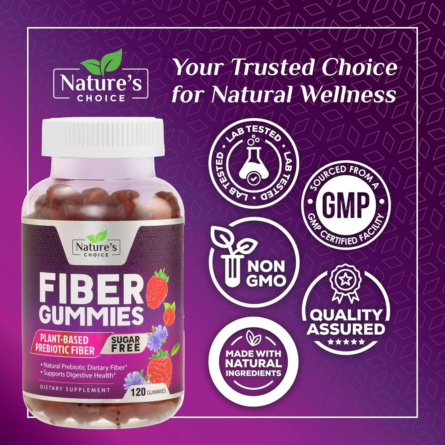 Fiber Gummies Sugar Free 4g Natural Prebiotic Dietary Fiber – Regularity Support
