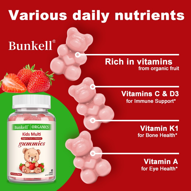Kids Multivitamin Gummies – Gluten-Free, Sugar-Free, Daily Nutrition 60pcs