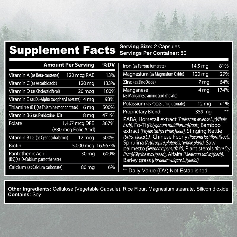 Saw Palmetto DHT Blocker Supplement | Hair Growth Formula | Hair Support