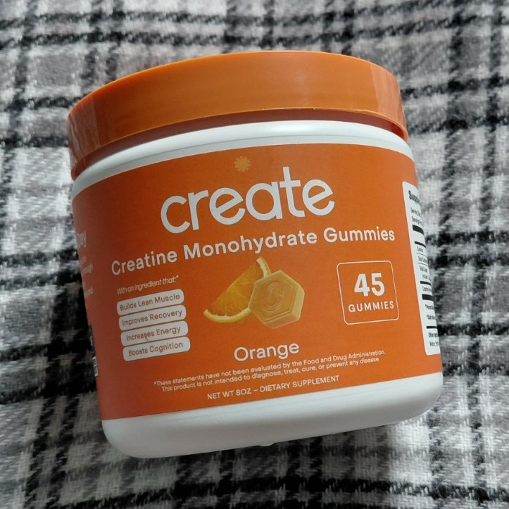 Create Creatine Monohydrate Gummies Orange 45 Count Muscle Health 8 oz