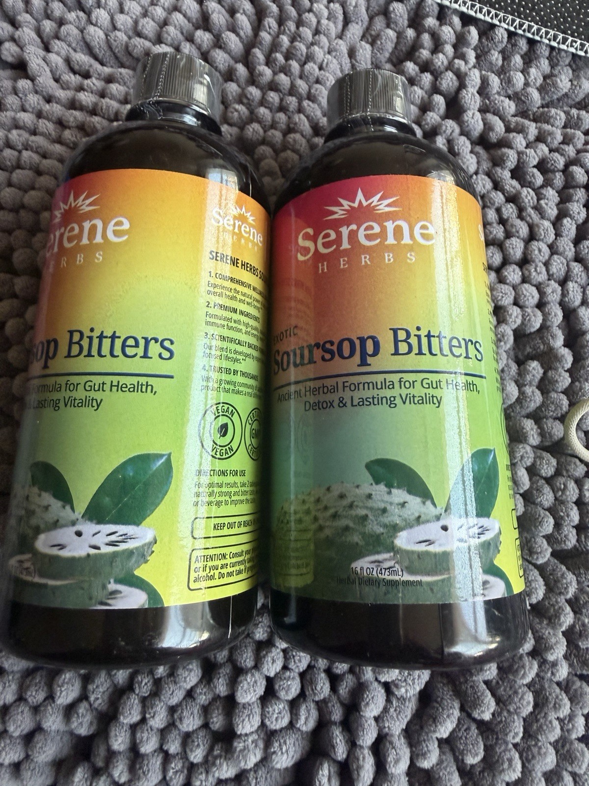 Serene Herbs Soursop Bitters Liquid Vegan Gut Health Detox Soursop 16 fl oz