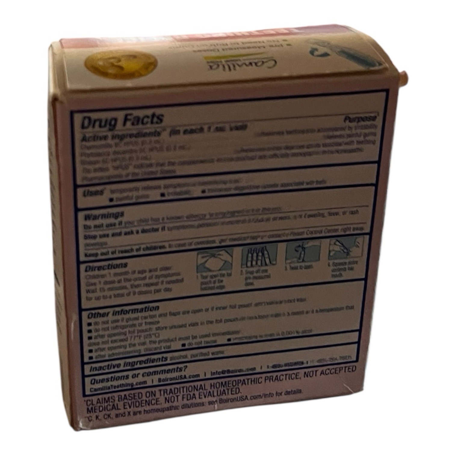 Boiron Camilia Teething Drops for Daytime and Nighttime Relief of Painful Gums