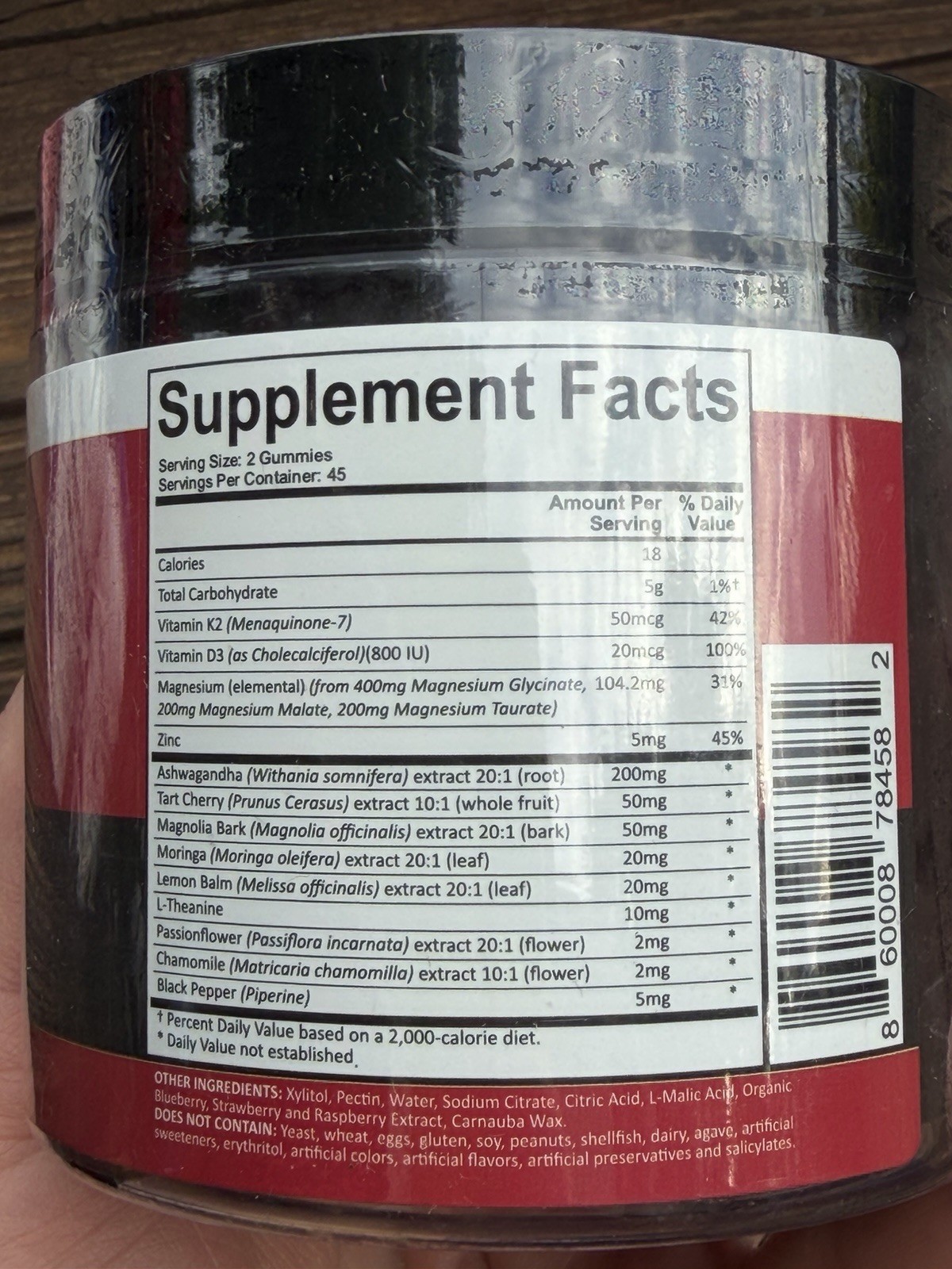 adndale Magnesium Glycinate Gummies – Strawberry – Sugar Free – 90 Gummies