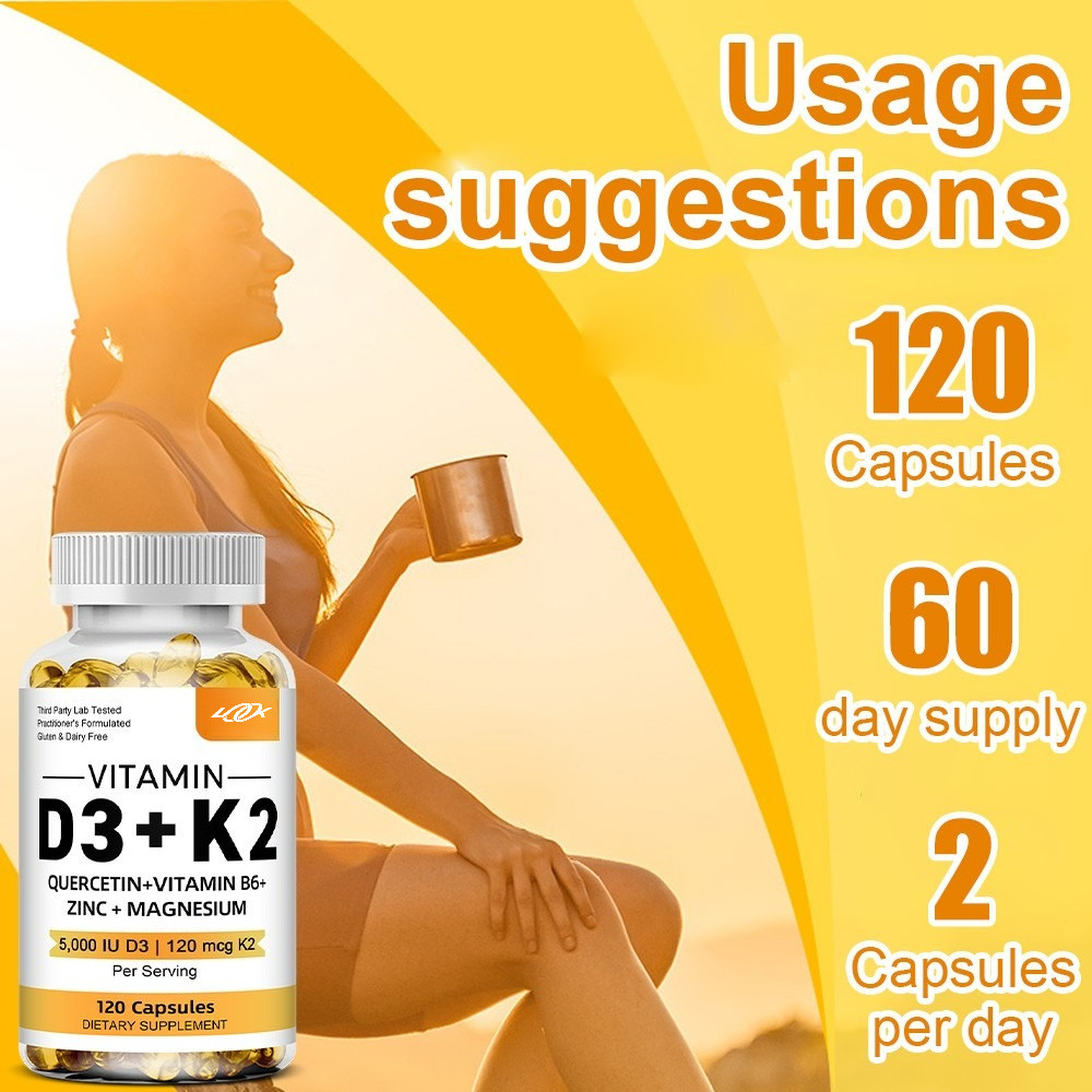 Multivitamin D3+K2 Supplement Strengthen Bone Teeth Muscle&Support Immune