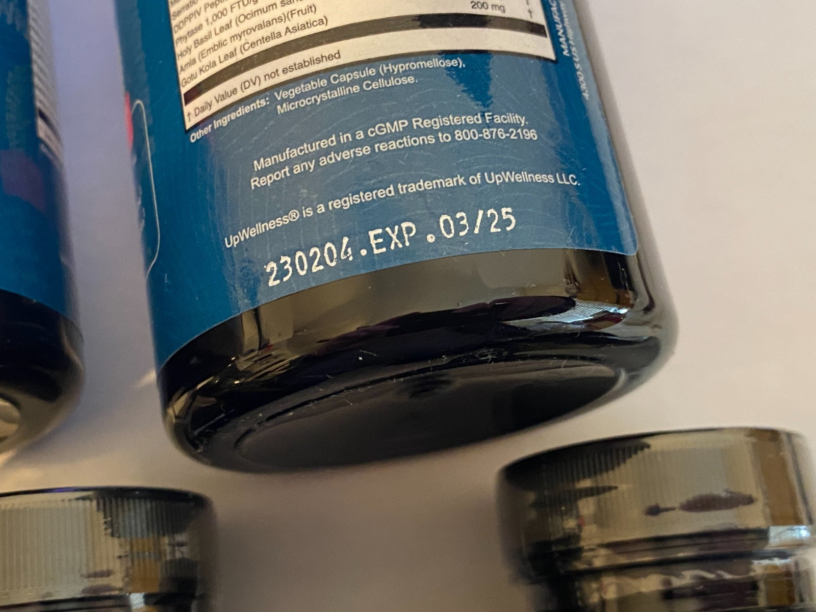 6 Bottles – UpWellness Total Revive + 90 Capsules Broad Spectrum – Expired