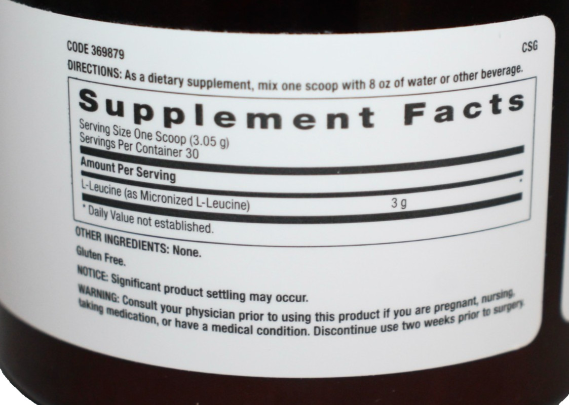 BEYOND RAW CHEMISTRY LABS L-Leucine Powder 30 Servings Dietary Supplement
