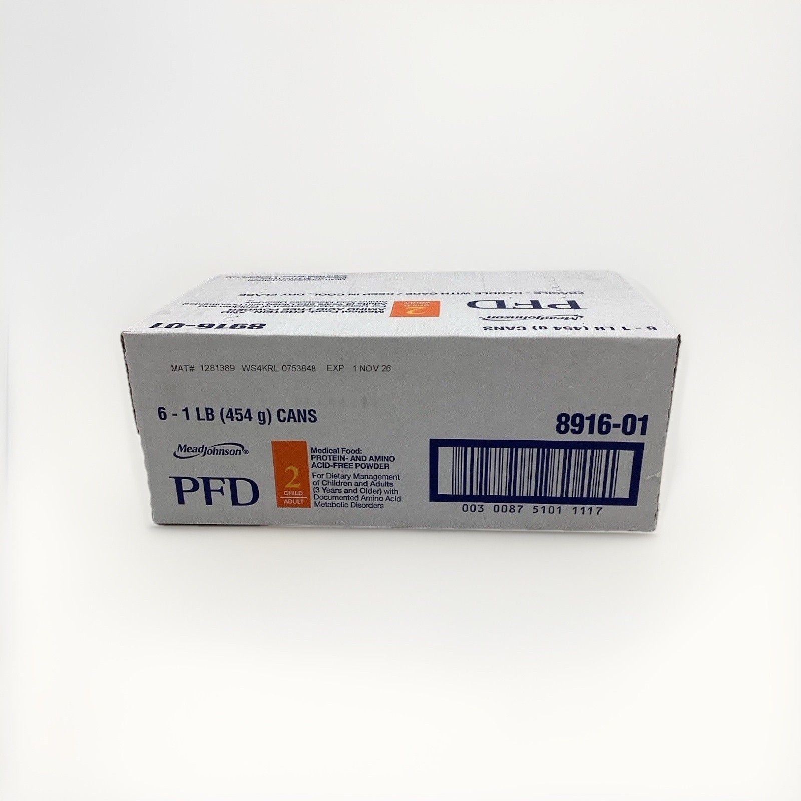 Mead Johnson PFD Protein Free Child &Adult Medical Food Case of 6 Cans EXP 11/26