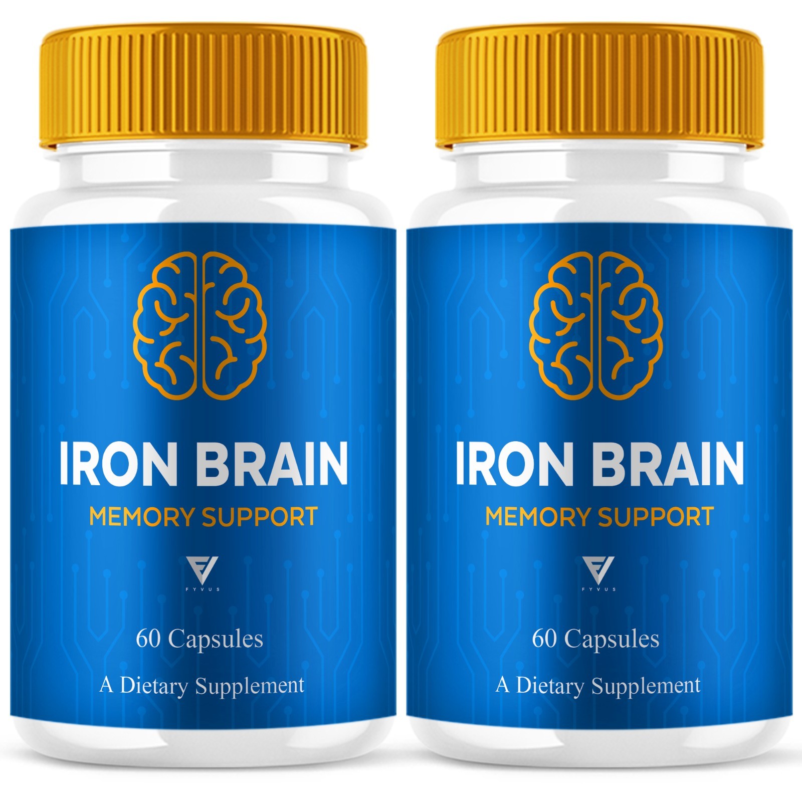 (2 Pack) Iron Brain Premium Nootropic Supplement, IronBrain Pills (120 Capsules)