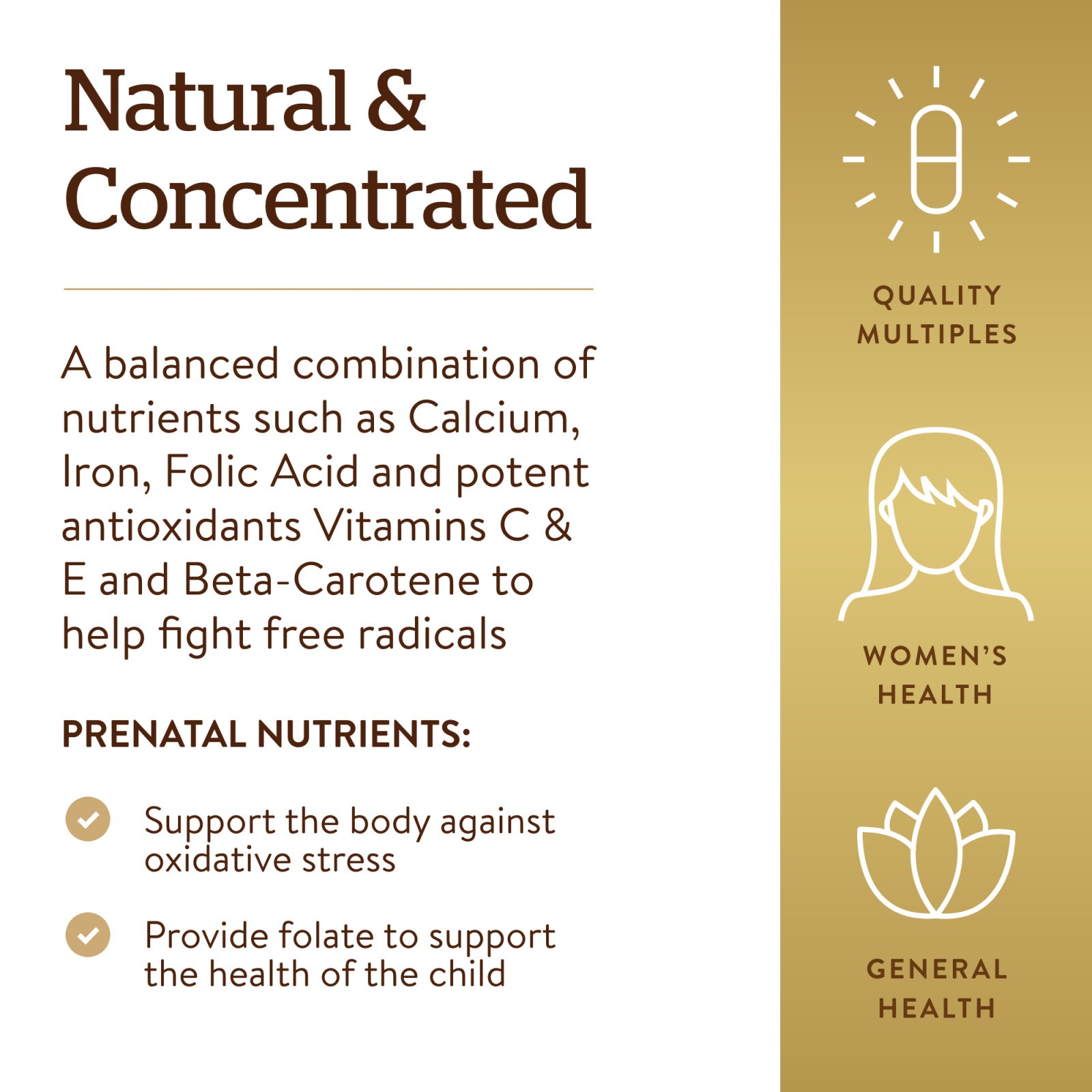 Solgar Prenatal Nutrients 120 Tablets, For Pregnant and Lactating women