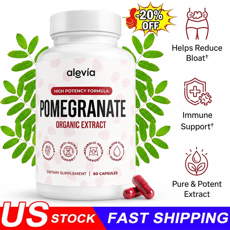 Alevia Pomegranate Capsules 60ct Organic Extract Antioxidant