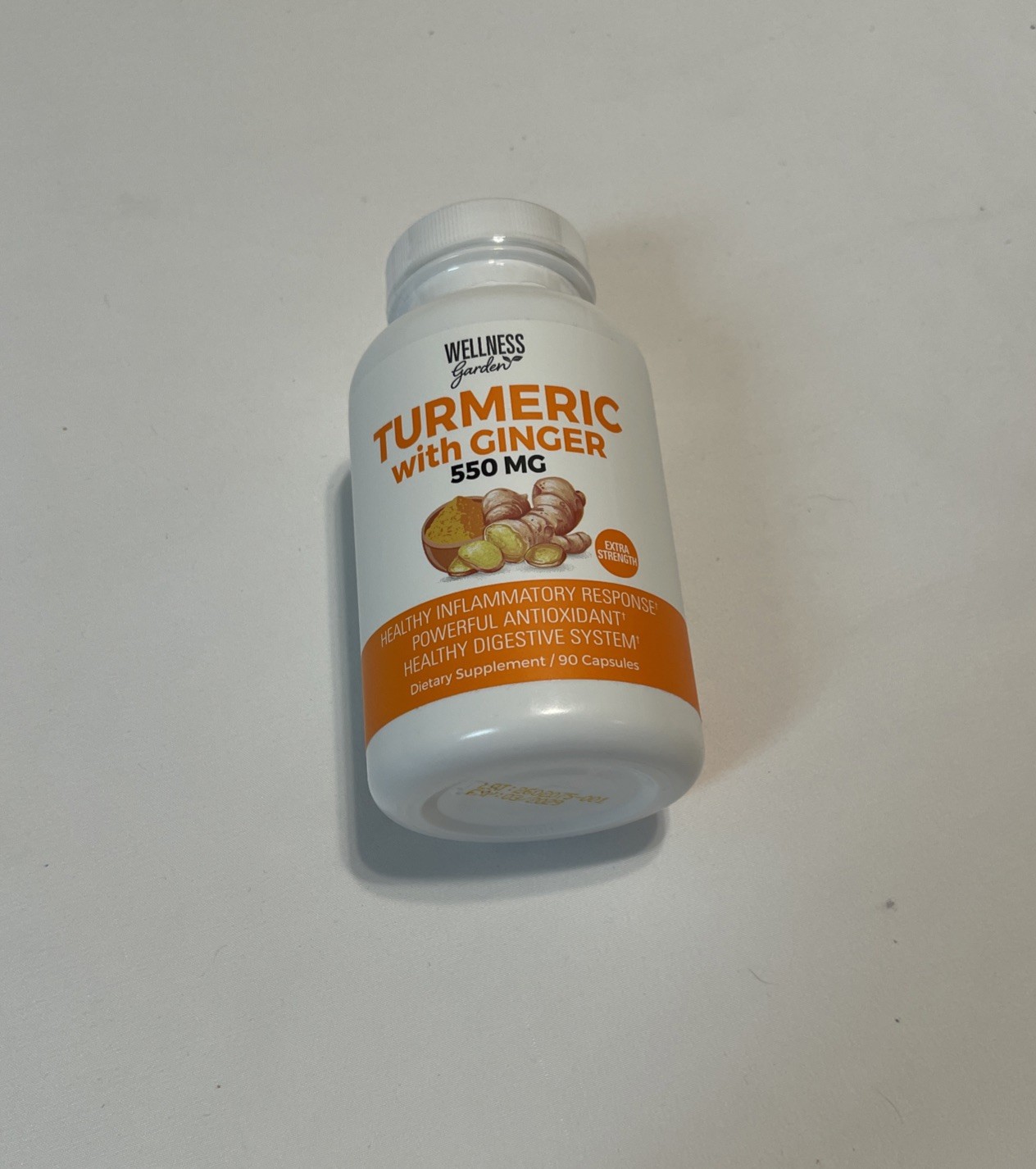 Wellness Garden Turmeric Ginger 550mg Extra Strength 90 Caps Exp 03/2029